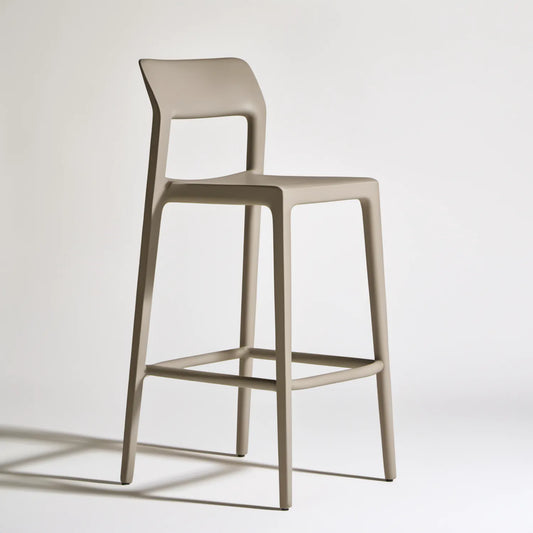Hoker barowy Taupe z polipropylenu, 45 x 52 x 95 cm, wysokość siedziska 65 cm