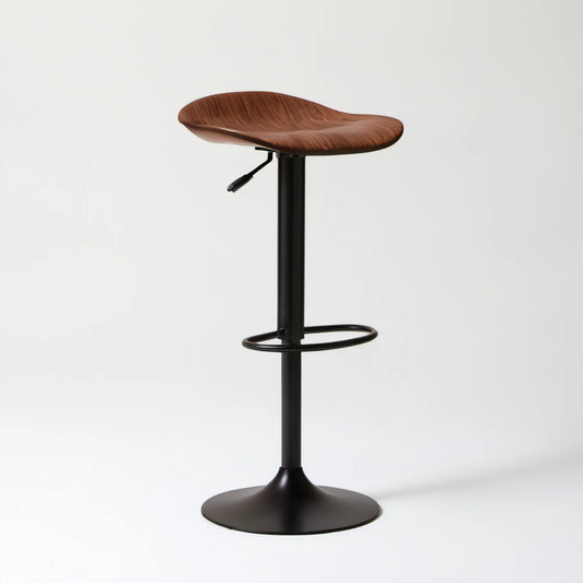 Regulowany hoker barowy brązowo-czarny ze sklejki 52 × 46 × 84–106 cm